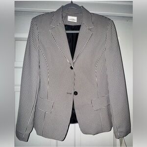 sarah b studio Black and White Houndstooth Women's Blazer